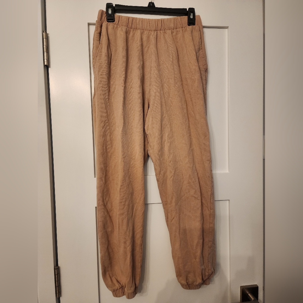 Zara Women's Tan Cotton Joggers Sz M